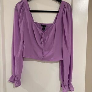 Forever 21 Lilac Long Sleeve Blouse